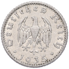 Монета 50 рейхспфеннигов 1935 года E Германия (аверс)