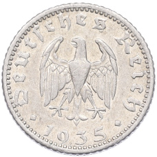 Монета 50 рейхспфеннигов 1935 года E Германия (аверс)