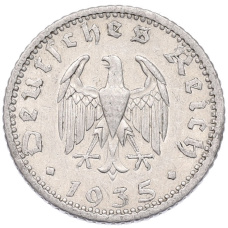 Монета 50 рейхспфеннигов 1935 года F Германия (аверс)