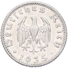 Монета 50 рейхспфеннигов 1935 года D Германия (аверс)