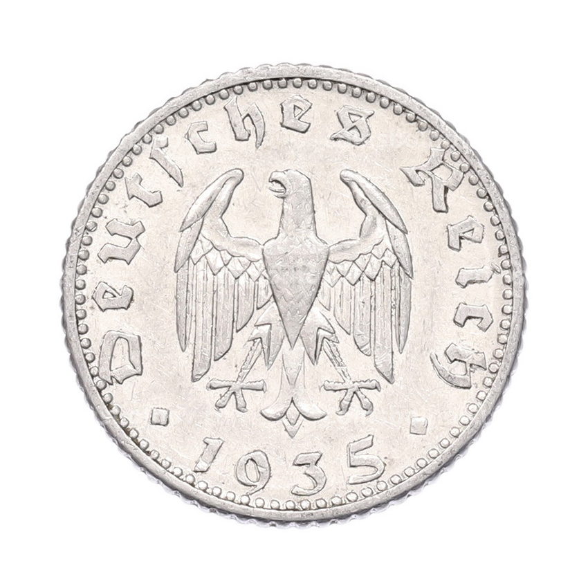 Монета 50 рейхспфеннигов 1935 года D Германия