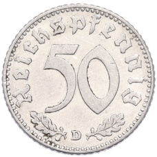 Монета 50 рейхспфеннигов 1935 года D Германия (реверс)