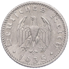 Монета 50 рейхспфеннигов 1935 года A Германия (аверс)