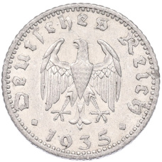 Монета 50 рейхспфеннигов 1935 года A Германия (аверс)