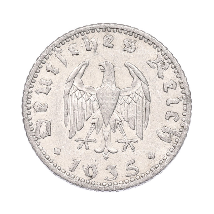 Монета 50 рейхспфеннигов 1935 года A Германия