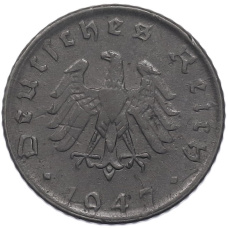 Монета 5 рейхспфеннигов 1947 года D Германия (аверс)