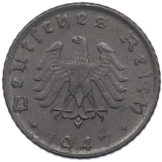 Монета 5 рейхспфеннигов 1947 года D Германия (аверс)
