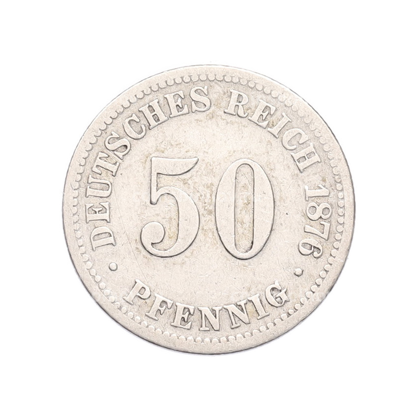 Монета 50 пфеннигов 1876 года B Германия