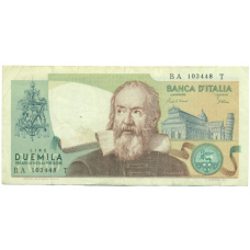 Банкнота 2000 лир 1973 года Италия