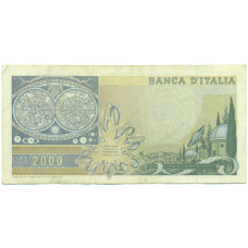Банкнота 2000 лир 1973 года Италия (вид 2)