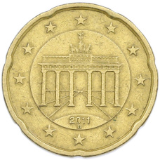 Монета 20 евроцентов 2011 года D Германия (аверс)