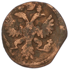 Монета Полушка 1734 года (реверс)