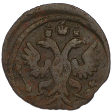 Монета Полушка 1745 года (реверс)