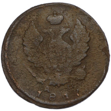 Монета 2 копейки 1817 года КМ АМ (аверс)