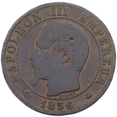 Монета 5 сантимов 1856 года BB Франция (аверс)