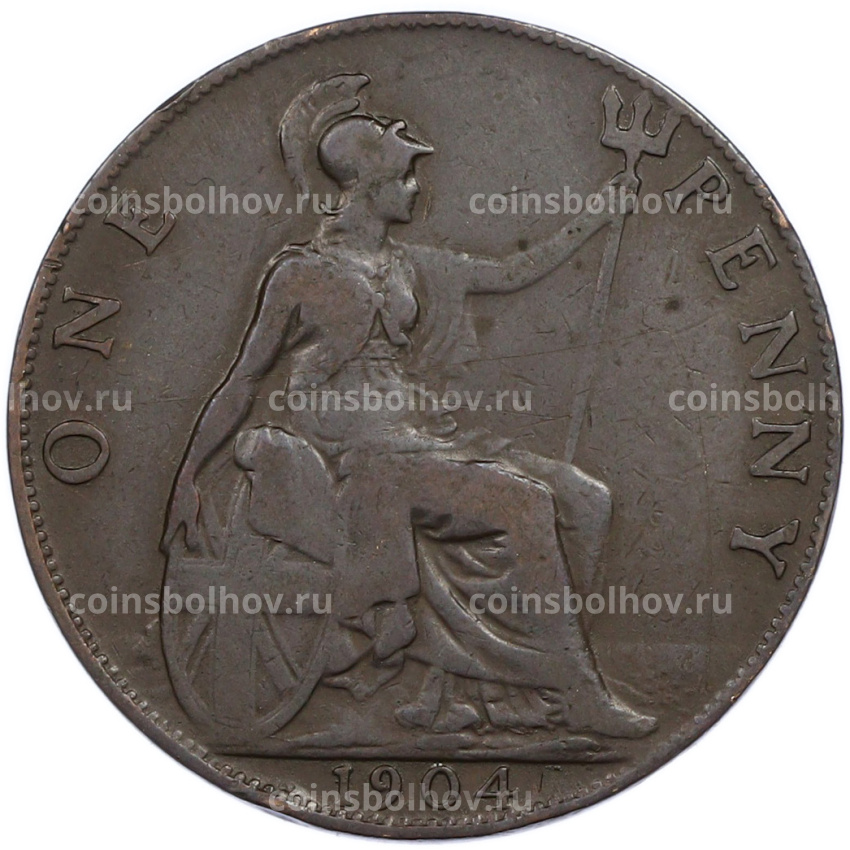 Монета 1 пенни 1904 года Великобритания