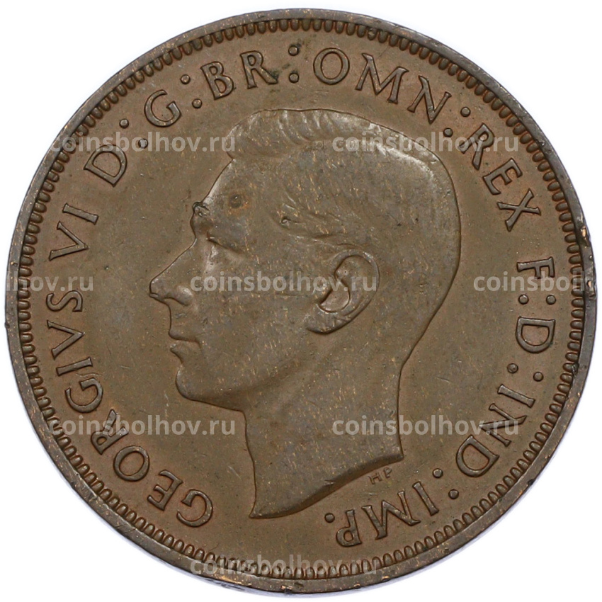 Монета 1 пенни 1948 года Великобритания (вид 2)