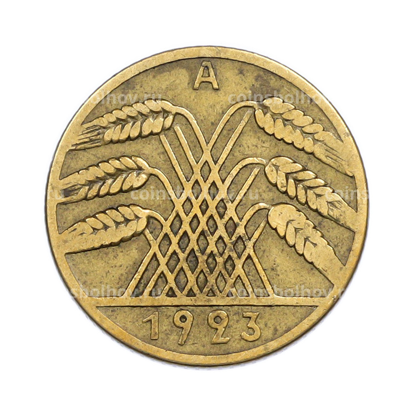 Монета 10 рентенпфеннигов 1923 года A Германия
