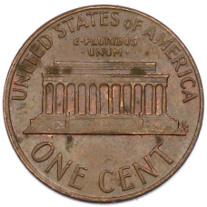 Монета 1 цент 1973 года D США (реверс)