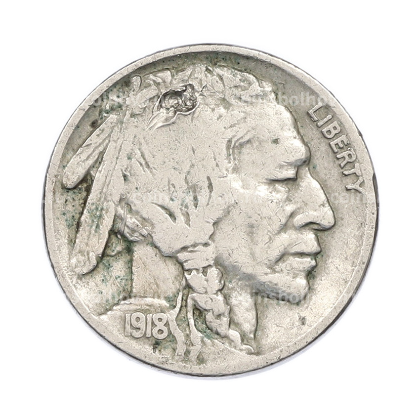 Монета 5 центов 1918 года США