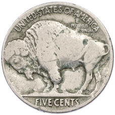 Монета 5 центов 1918 года США (реверс)