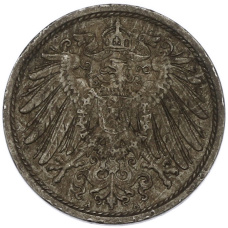 Монета 10 пфеннигов 1914 года A Германия (реверс)