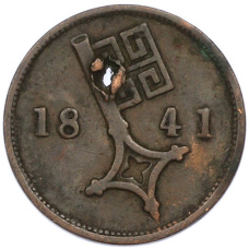 Монета 2 1/2 шварена 1841 года Бремен (Отверстие) (аверс)