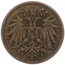 Монета 2 геллера 1899 года Австрия (реверс)