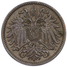 Монета 2 геллера 1898 года Австрия (реверс)