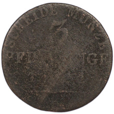 Монета 3 пфеннига 1841-1873 года Пруссия (аверс)