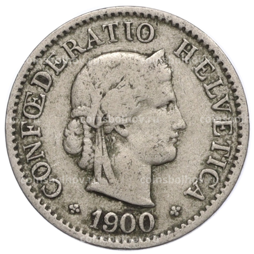 Монета 5 раппенов 1900 года Швейцария