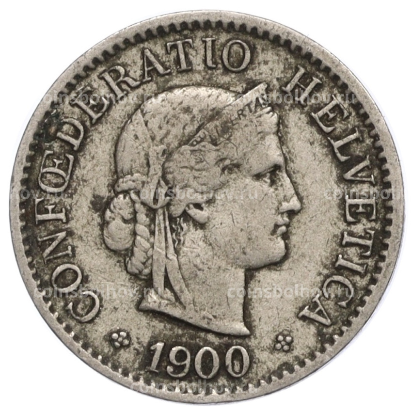 Монета 5 раппенов 1900 года Швейцария