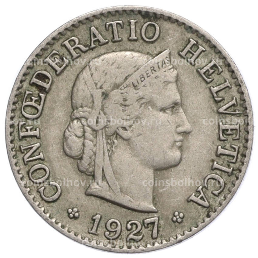 Монета 5 раппенов 1927 года Швейцария
