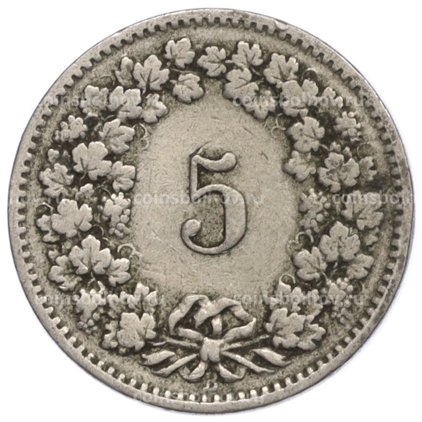 Монета 5 раппенов 1898 года Швейцария (вид 2)