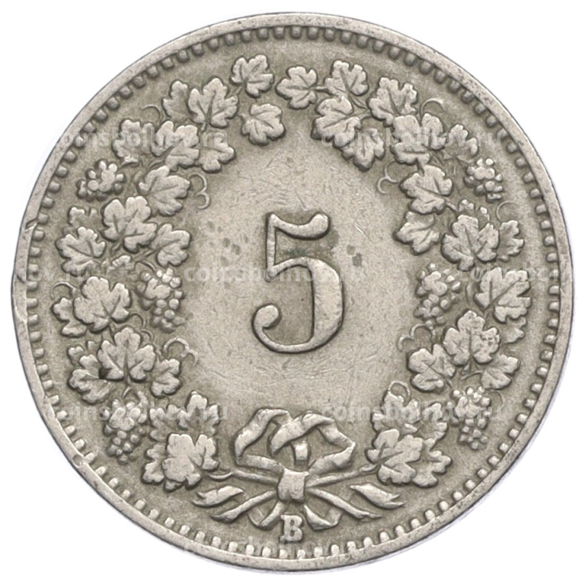 Монета 5 раппенов 1898 года Швейцария (вид 2)