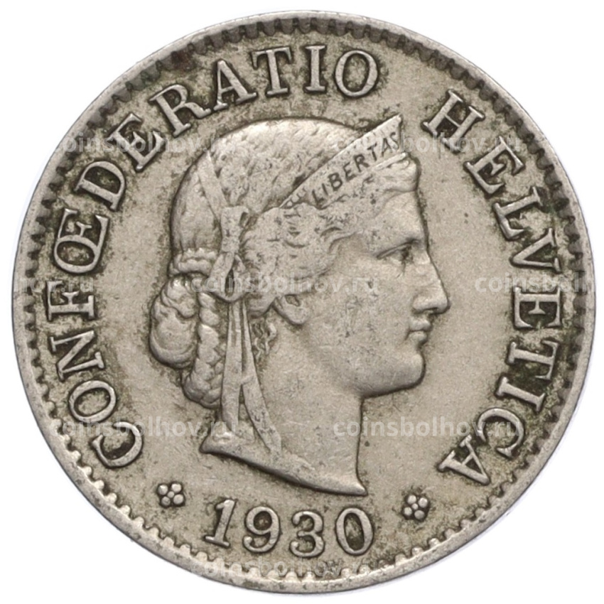 Монета 5 раппенов 1930 года Швейцария