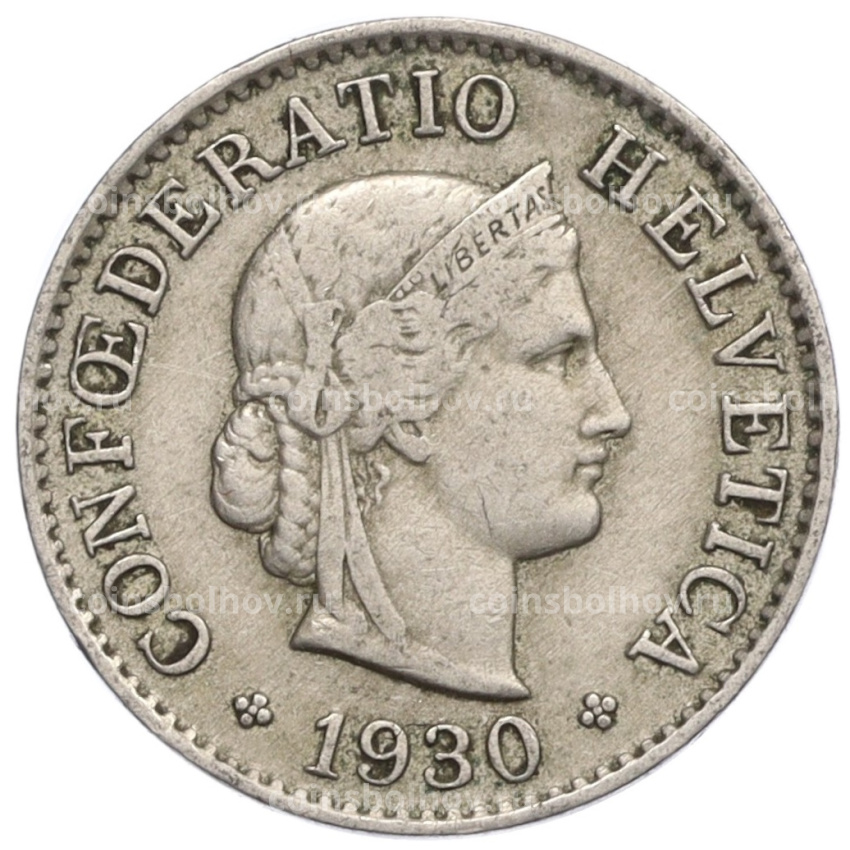 Монета 5 раппенов 1930 года Швейцария
