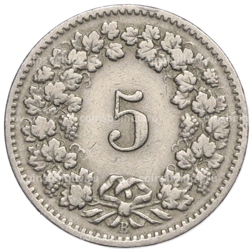 Монета 5 раппенов 1898 года Швейцария (вид 2)