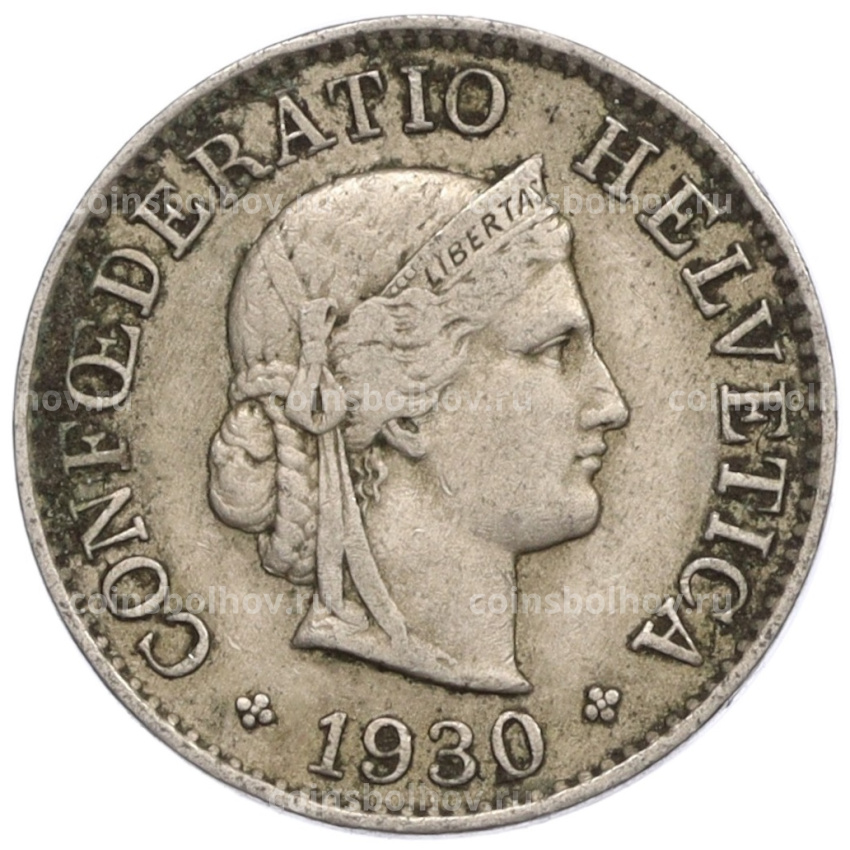 Монета 5 раппенов 1930 года Швейцария