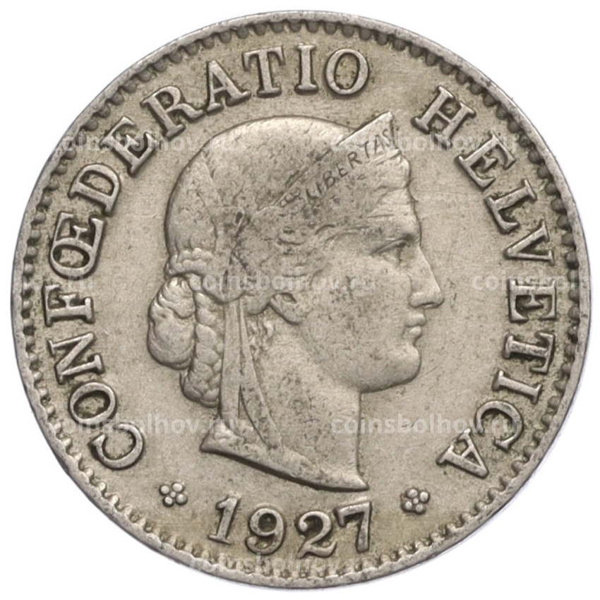 Монета 5 раппенов 1927 года Швейцария