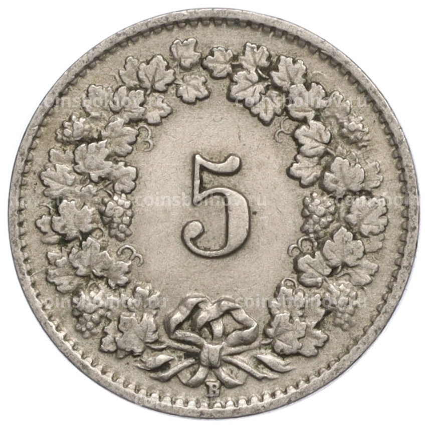 Монета 5 раппенов 1927 года Швейцария (вид 2)