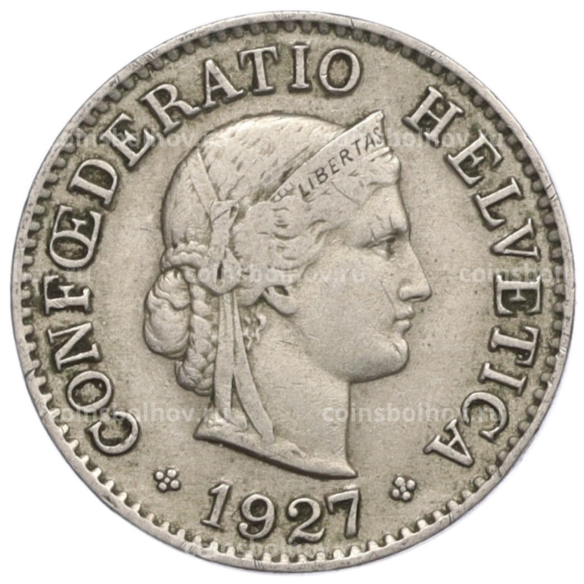 Монета 5 раппенов 1927 года Швейцария