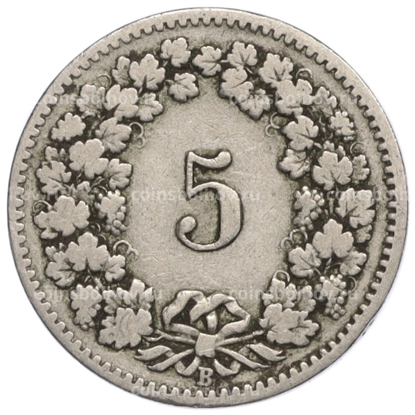 Монета 5 раппенов 1898 года Швейцария (вид 2)
