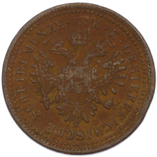 Монета 1 крейцер 1851 года A Австрия (реверс)