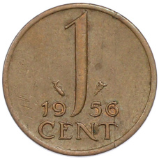 Монета 1 цент 1956 года Нидерланды (аверс)