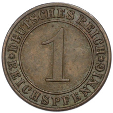 Монета 1 рейхспфенниг 1935 года A Германия (реверс)