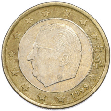 Монета 1 евро 1999 года Бельгия (аверс)
