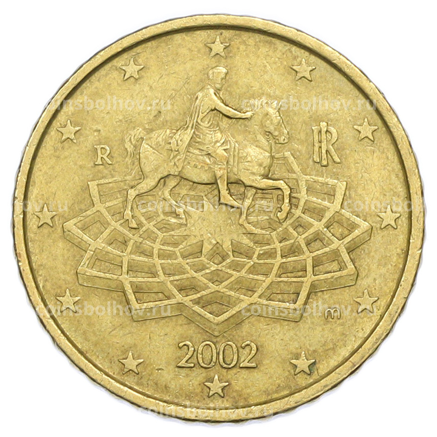 Монета 50 евроцентов 2002 года Италия