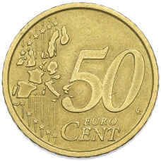 Монета 50 евроцентов 2002 года Италия (реверс)