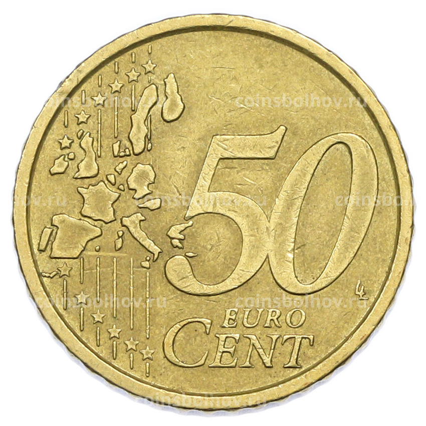 Монета 50 евроцентов 2002 года Италия (вид 2)
